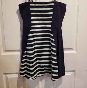 Navy and cream dress